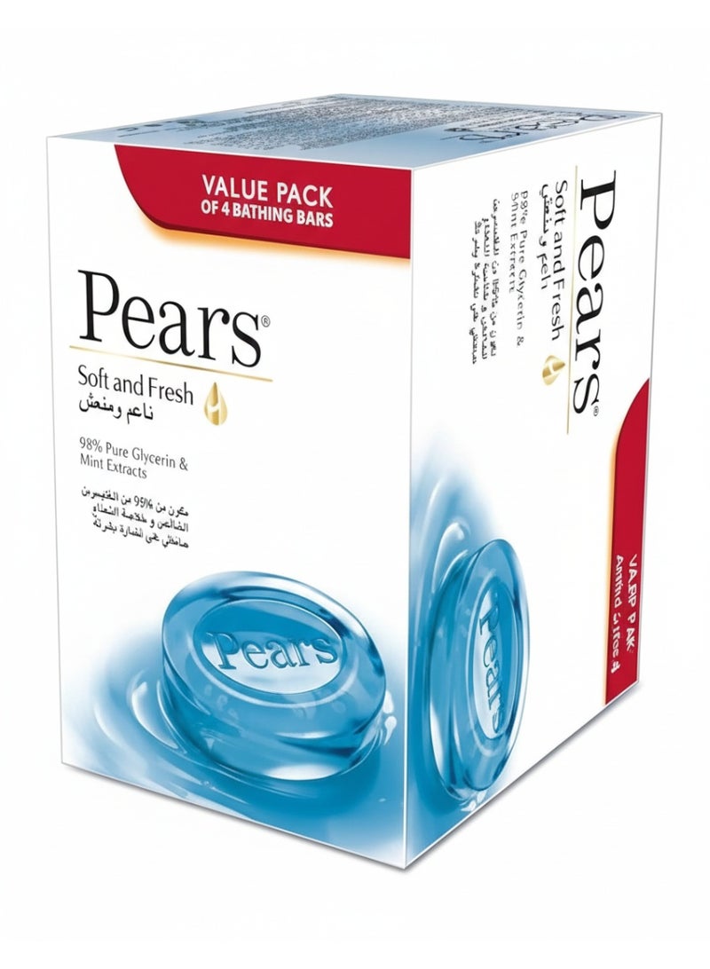 Pears 98% Glycerin and Natural Oils Soap,4 Pieces 125grams - Image 1